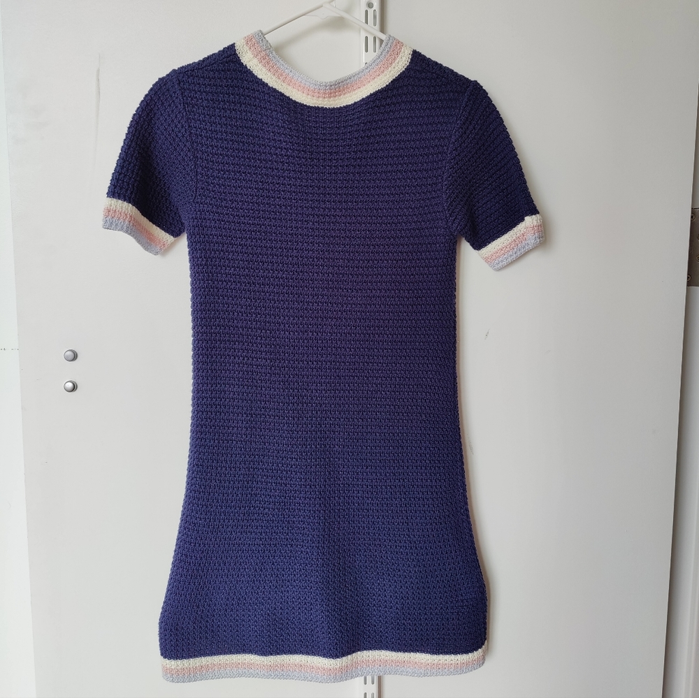 Top Shop short Sleeve Navy Sweater dress